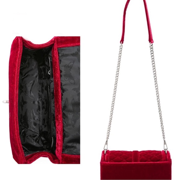Rebecca Minkoff Love Crossbody Bag Purse in Velvet Red Port & Silver Hardware - Picture 3 of 10